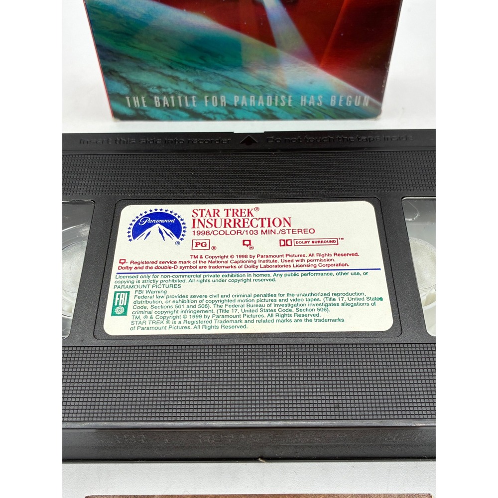Star Trek Insurrection VHS 1999 Paramount Sci-Fi Movie Holographic Cover Tape - Picture 4 of 4